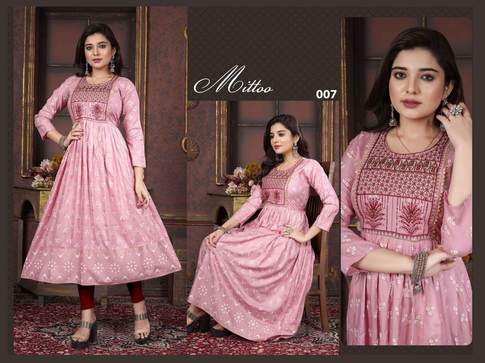 Beauty Queen Mittoo Long Anarkali Wholesale Kurti Collection